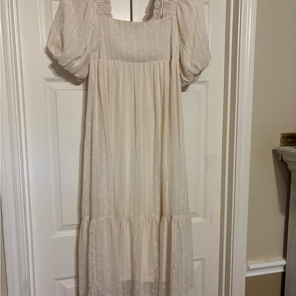 Elegant Cream Midi Dress